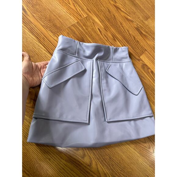 ANKVAS periwinkle cherry faux leather mini skirt size 2 / XS - Picture 11 of 13
